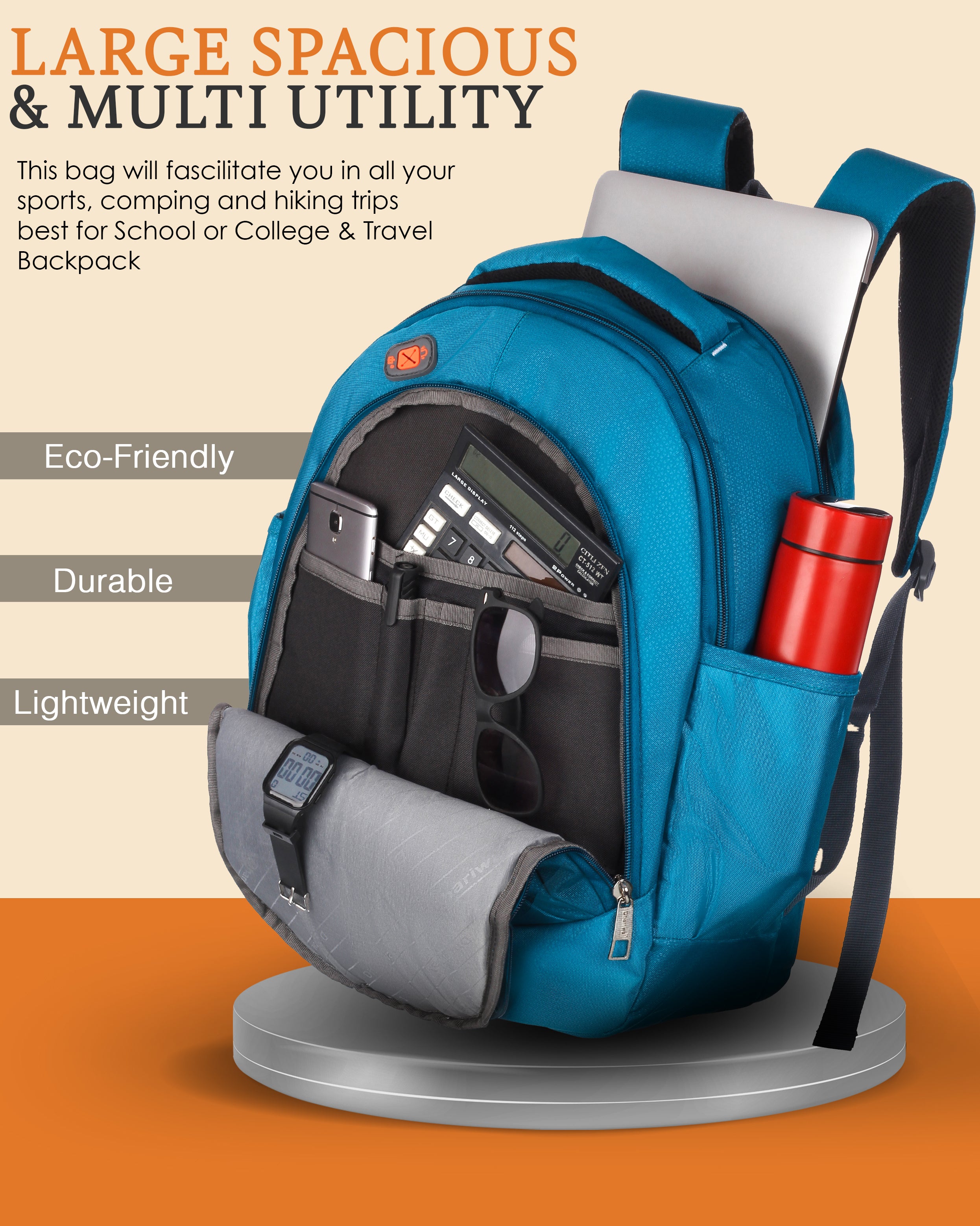 Dhariwal 29L BP-208 Travel/School/College/Office/Running Staff Bag For Men & Women