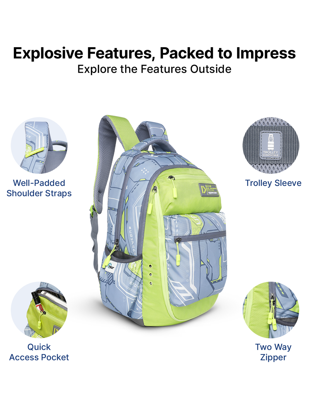 Uppercase Pixel 01 Laptop Backpack Triple Compartment School Bag 36L
