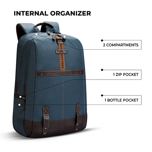 Gear Classic 4 19"/31L Medium Faux Leather Anti Theft Laptop Backpack | Casual | Travel | College Bag For Men/Women