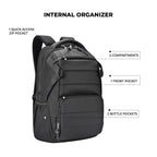 Gear Aspire 3 Faux Leather 17"/25L laptop /Travel /College Bag For Men/Women (Black-Black)