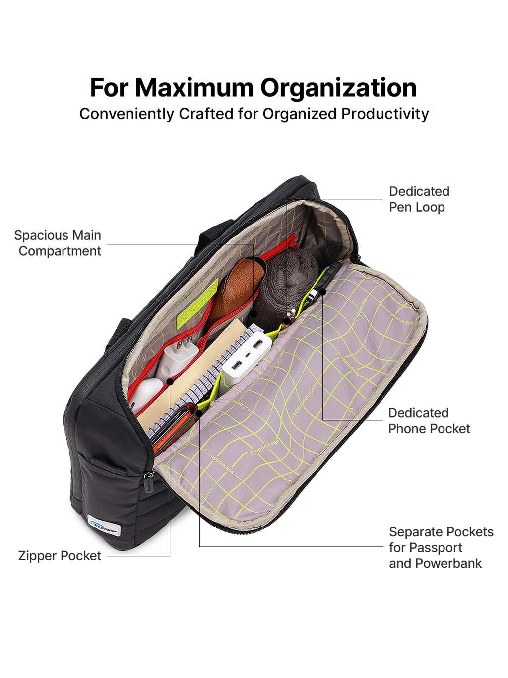uppercase 14L Omega 03 Professional Laptop Messenger Bag | up to 15.6''| 3x More Water Resistant