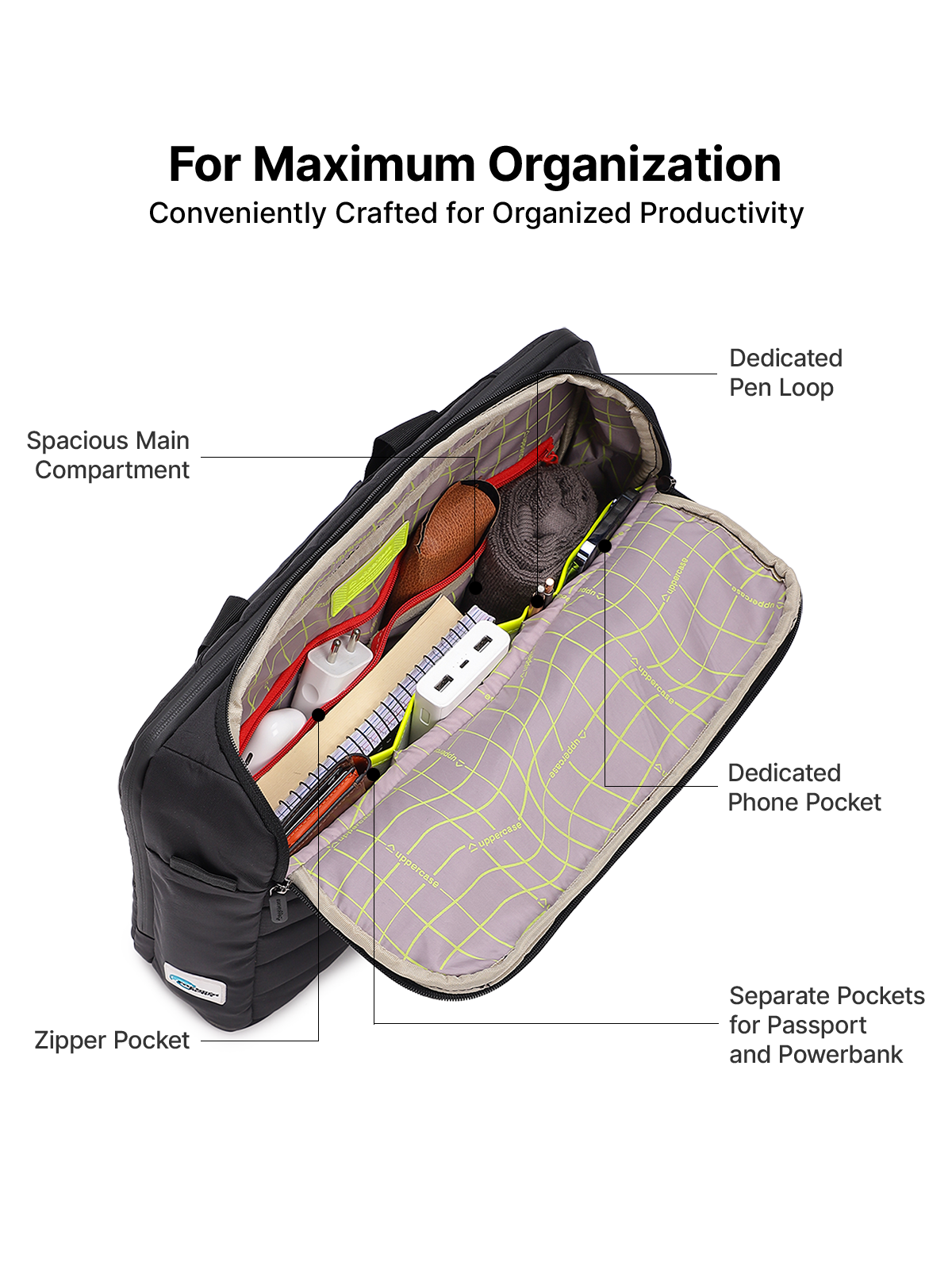 uppercase 14L Omega 03 Professional Laptop Messenger Bag | up to 15.6''| 3x More Water Resistant