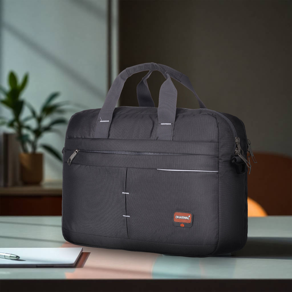 फोम फाइल मैसेंजर बैग 16 इंच भूरा फॉक्स लेदर ऑफिस बैग | पुरुषों के लिए लैपटॉप बैग EB-611