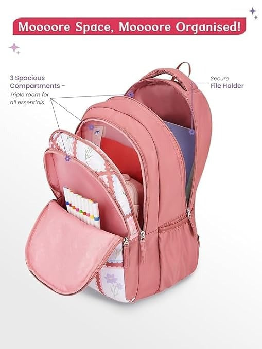 Genie Liora College Backpack For Girls |19 Inch -36 L