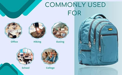 धारीवाल यूनिसेक्स ड्यूल कम्पार्टमेंट लैपटॉप बैकपैक रेन कवर के साथ 51L LB-106