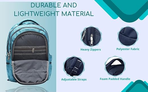 धारीवाल यूनिसेक्स ड्यूल कम्पार्टमेंट लैपटॉप बैकपैक रेन कवर के साथ 51L LB-106