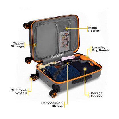 Urban Jungle by Safari Hard Premium Spinner Trolley Suitcase with 8 Wheels & TSA Lock