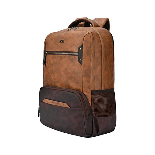 Gear Quantum 3 18"/29L Antitheft Large Faux Leather Laptop backpack with Raincover /Travel /College Bag For Men/Women