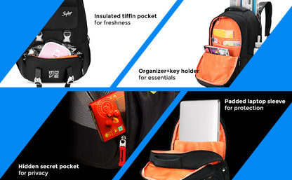 Skybags Sonic Pro School Backpack, 42L,