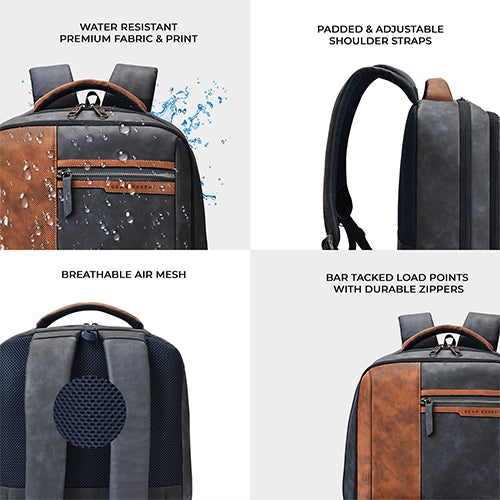 Gear Vintage 4 19"/29L Anti Theft Faux Leather  4 Compartment Laptop Backpack /Casual Backpack College Bag For Men/Women