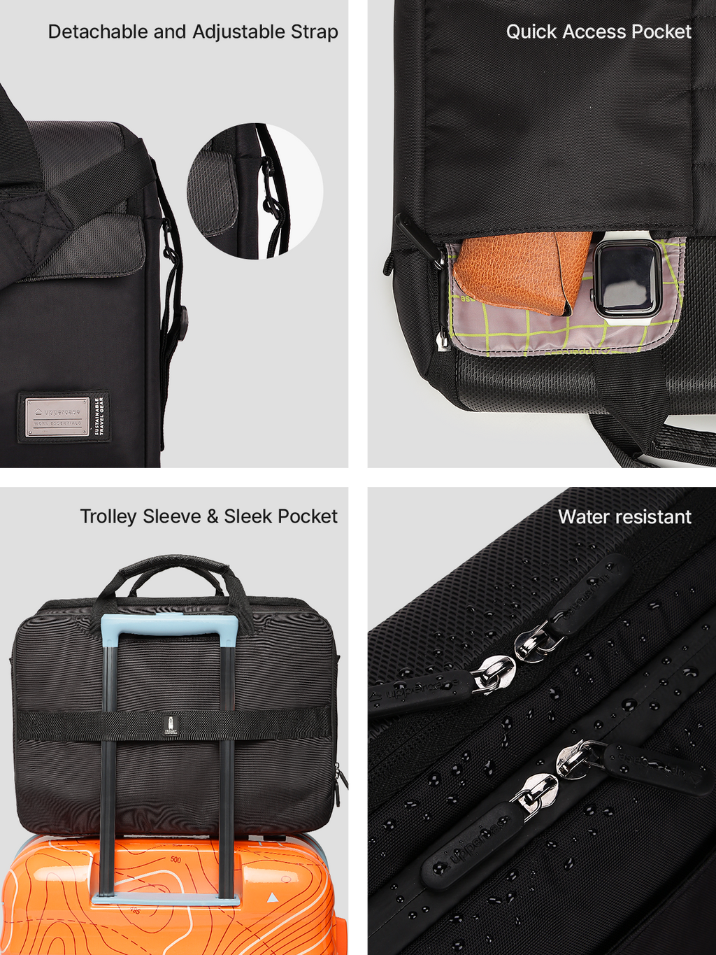 uppercase 14L Omega 03 Professional Laptop Messenger Bag | up to 15.6''| 3x More Water Resistant