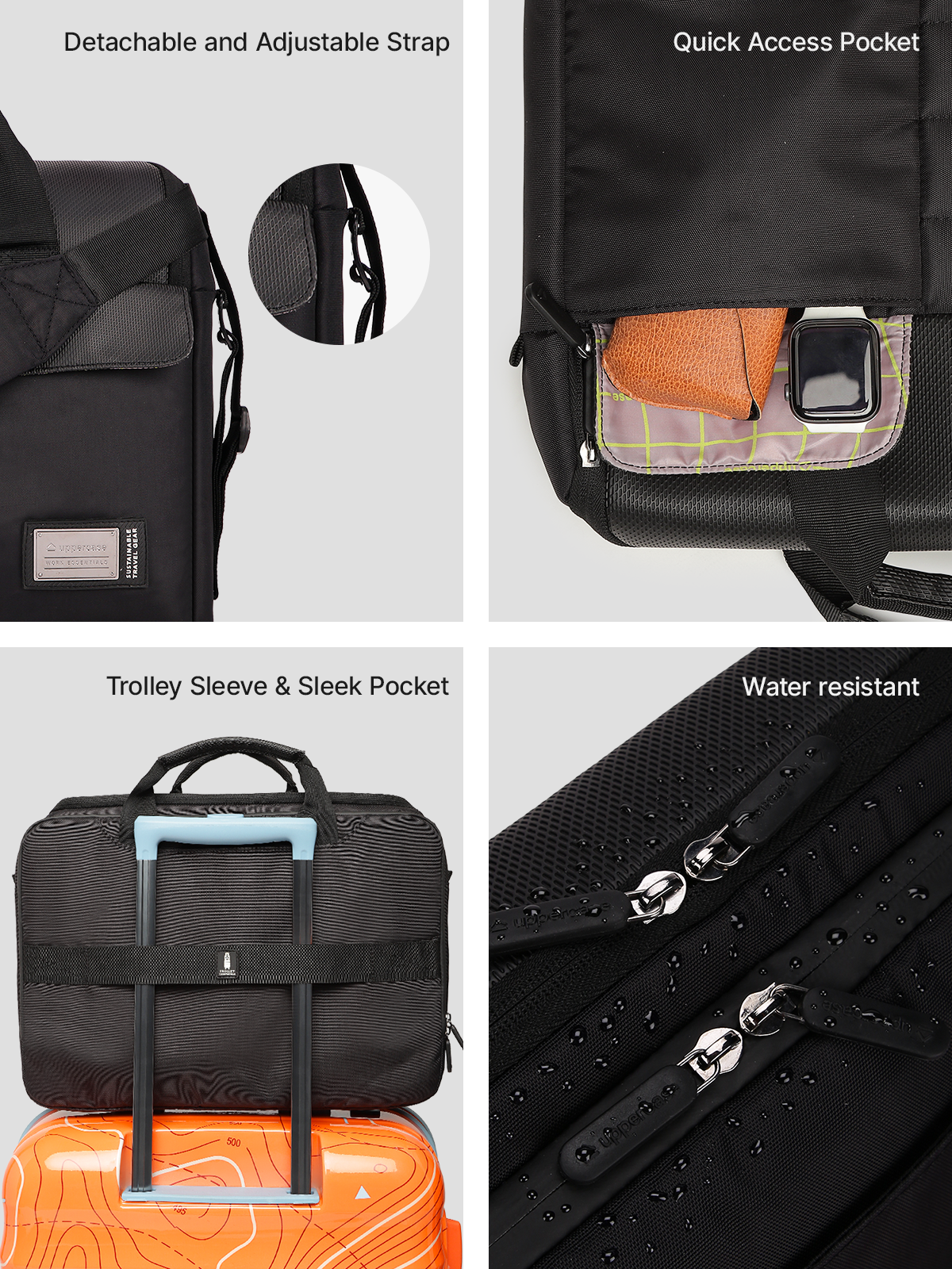 uppercase 14L Omega 03 Professional Laptop Messenger Bag | up to 15.6''| 3x More Water Resistant