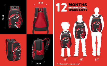 Skybags KYRO 02 SCBP KATANA RED BLACK