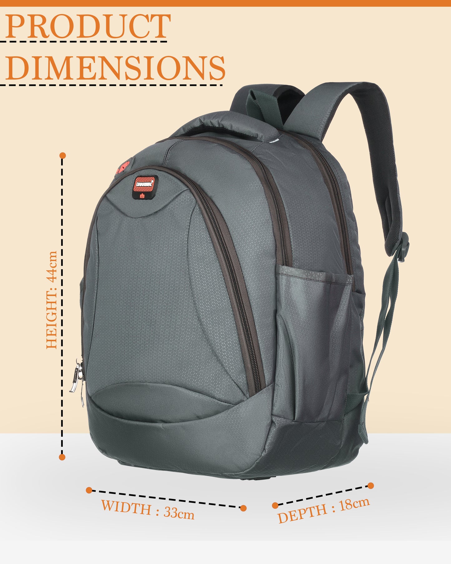 Dhariwal 27L BP-208 Unisex Backpack| Strong & Lightweight | Laptop compartment