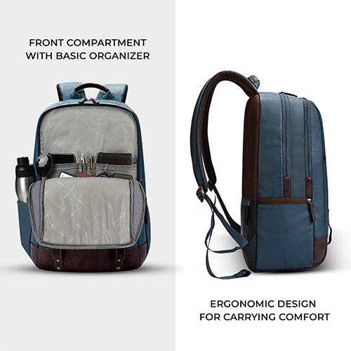 Gear Classic 4 19"/31L Medium Faux Leather Anti Theft Laptop Backpack | Casual | Travel | College Bag For Men/Women
