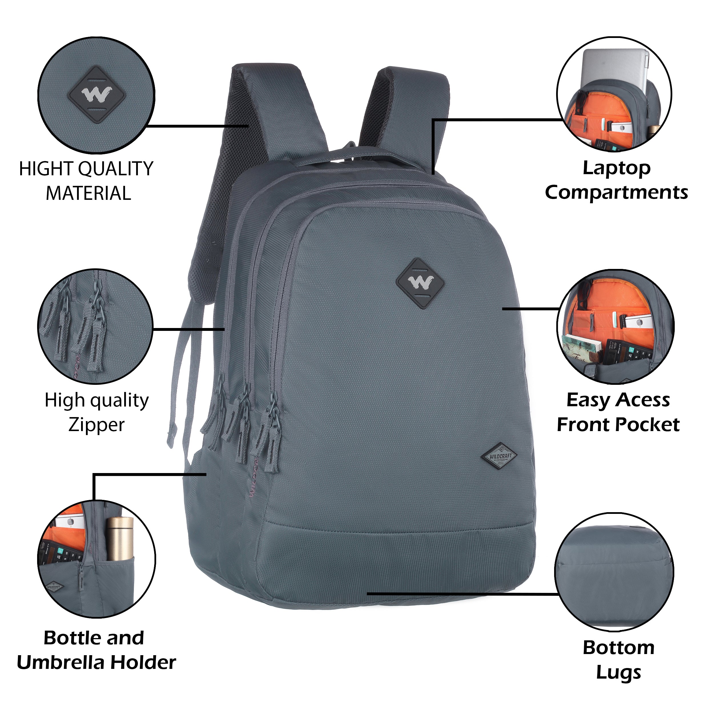 Wildcraft Atlas 40 Nylon backpack Ideal for school, college, office & travel bag for men And women