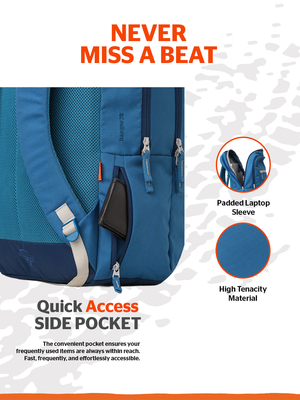 Wildcraft Ranger 35 L Laptop Backpack With RainCover for Men & Women