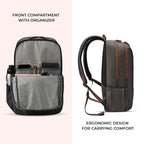 Gear Classic 4 19"/31L Medium Faux Leather Anti Theft Laptop Backpack | Casual | Travel | College Bag For Men/Women