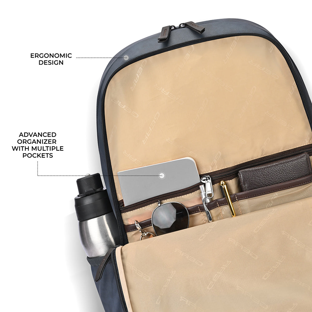 Gear Compact 17.5" Faux Leather Water resistant Laptop | Travel Backpack | Casual Backpack for men/women