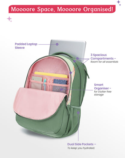 Genie Sketch Laptop Backpack For Girls|19 Inch-40 Litres