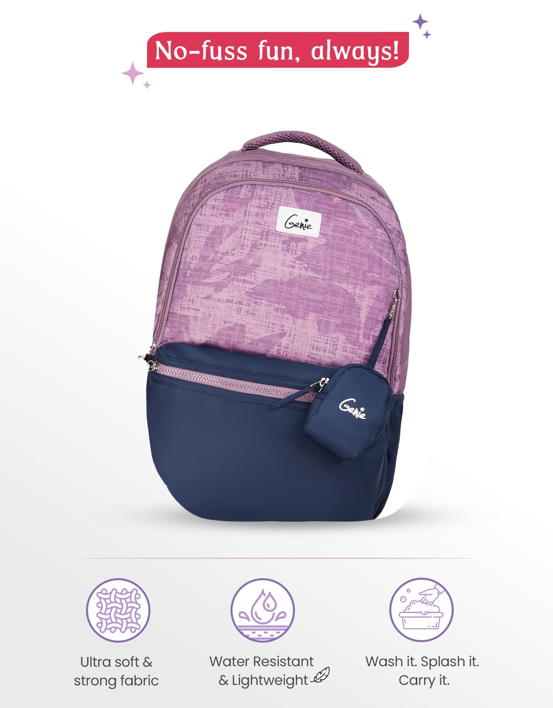 Genie Nora Backpack For Girls |19 Inch-40 Litres