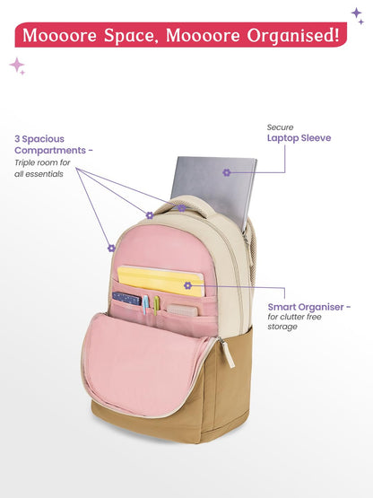 Genie Marshmellow Backpack For Girls |19 Inch-36 Litres