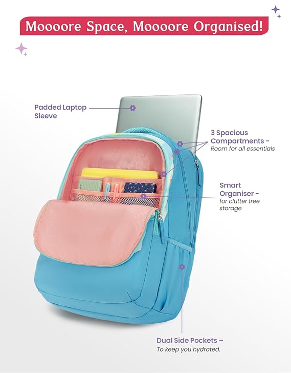 Genie Sketch Laptop Backpack For Girls|19 Inch-40 Litres