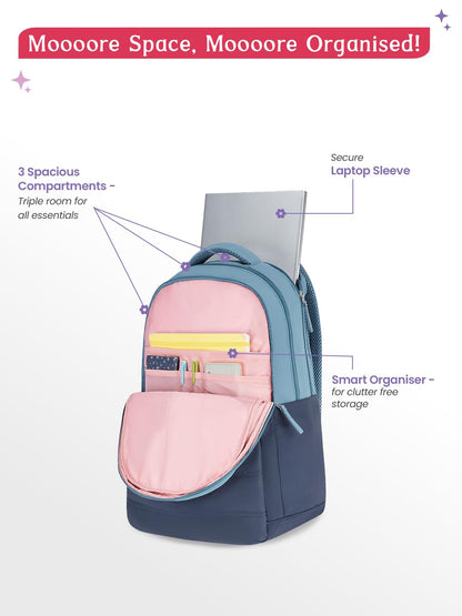 Genie Marshmellow Backpack For Girls |19 Inch-36 Litres