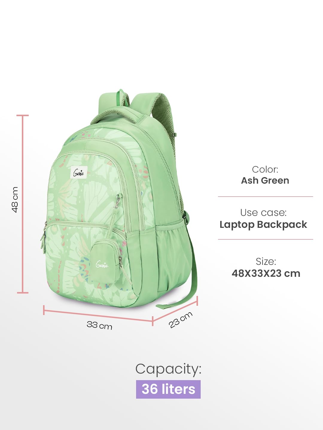 Genie  Morphi Laptop School Backpack  For Girls |19 Inch-36 L