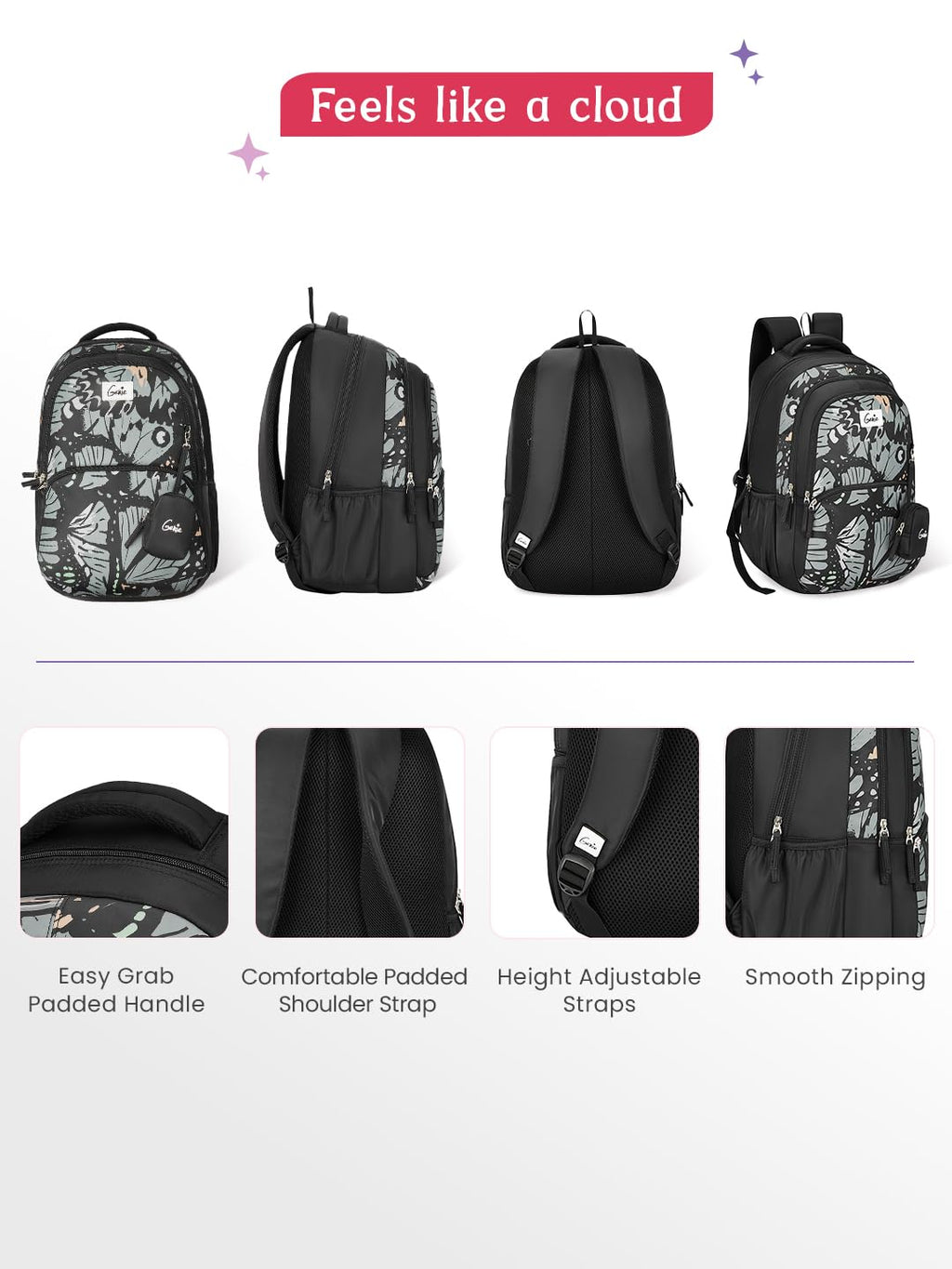 Genie  Morphi Laptop School Backpack  For Girls |19 Inch-36 L