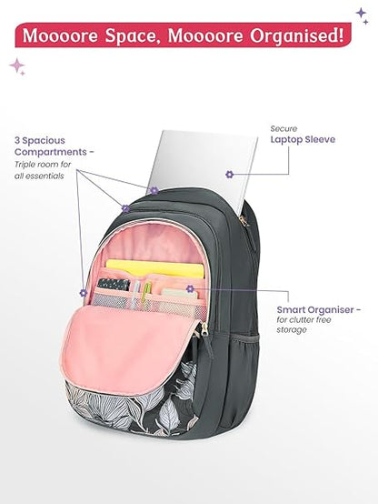 Genie Canopy School Backpack For Girls |19 Inch-36 Litres