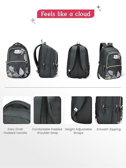 Genie Canopy School Backpack For Girls |19 Inch-36 Litres