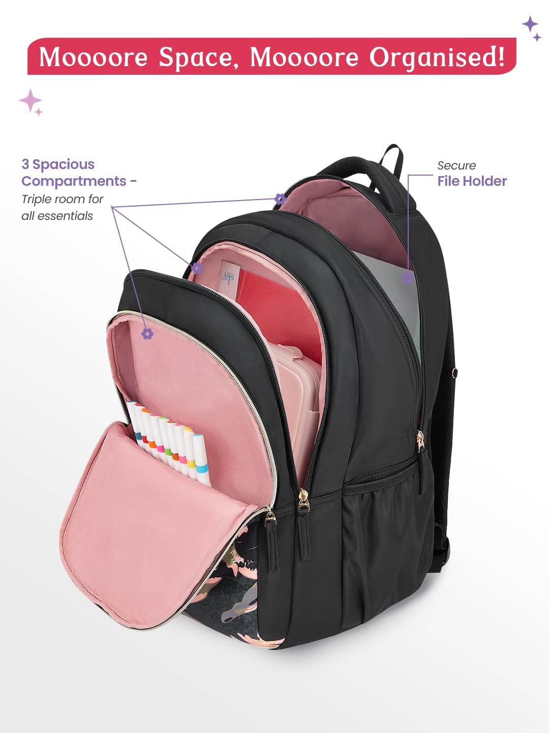 Genie Seabloom Backpack For Girls |19 Inch - 36 L