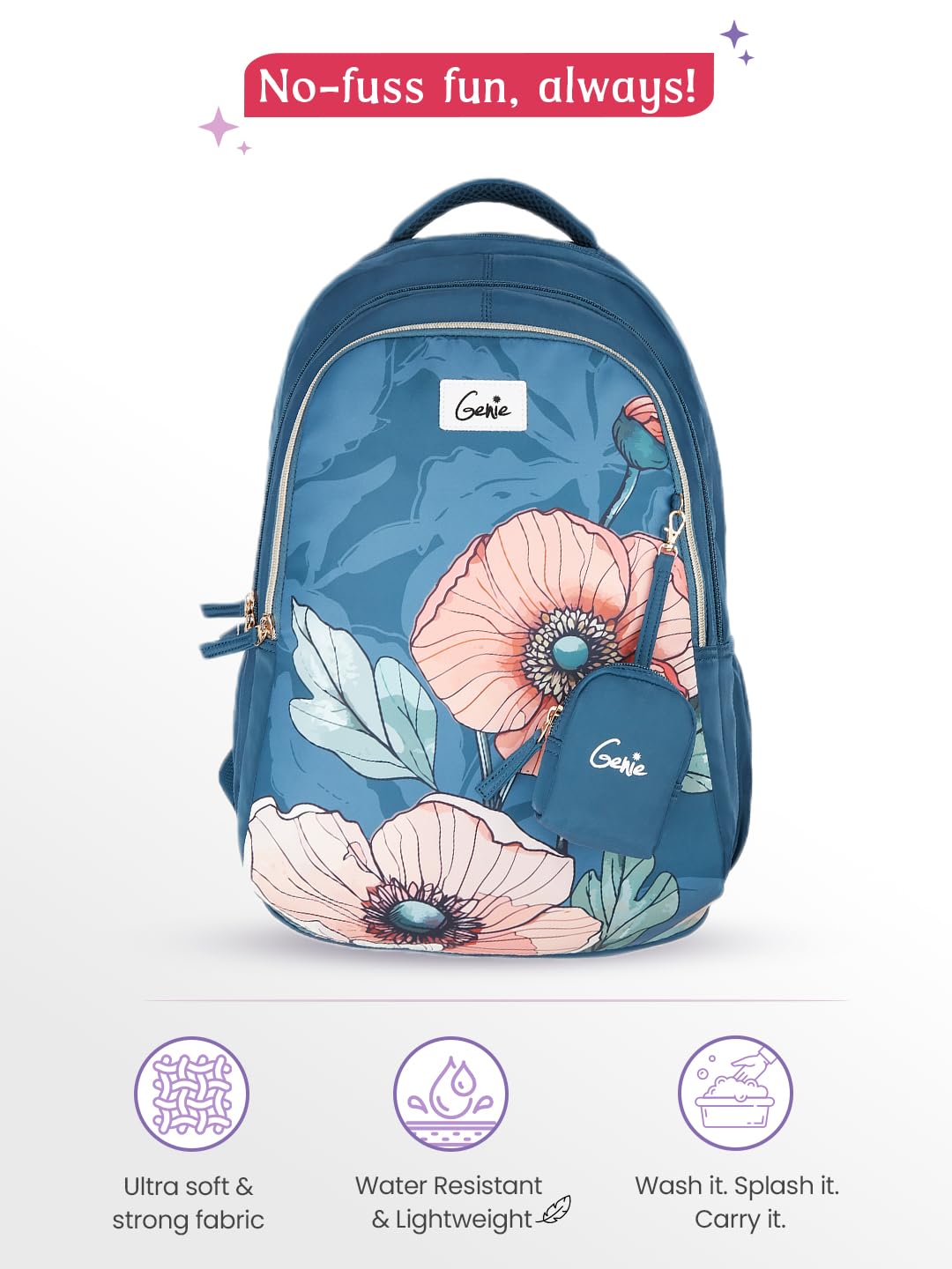 Genie Aurela Backpack For Girls |19 Inch-36 Litres