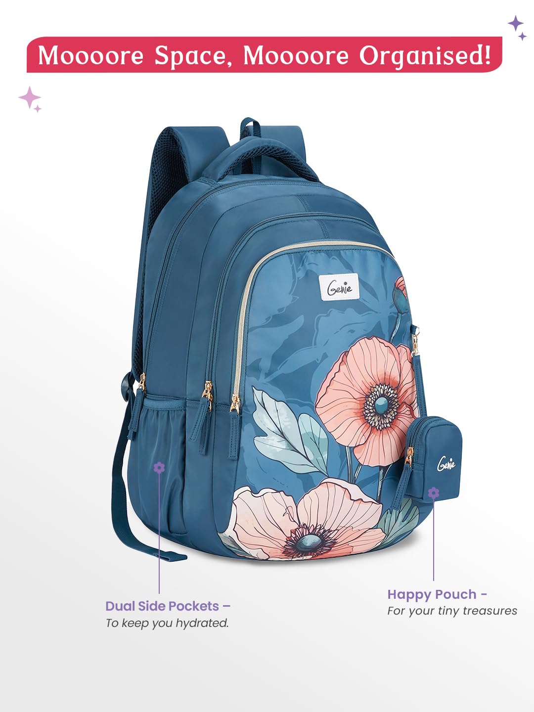 Genie Aurela Backpack For Girls |19 Inch-36 Litres