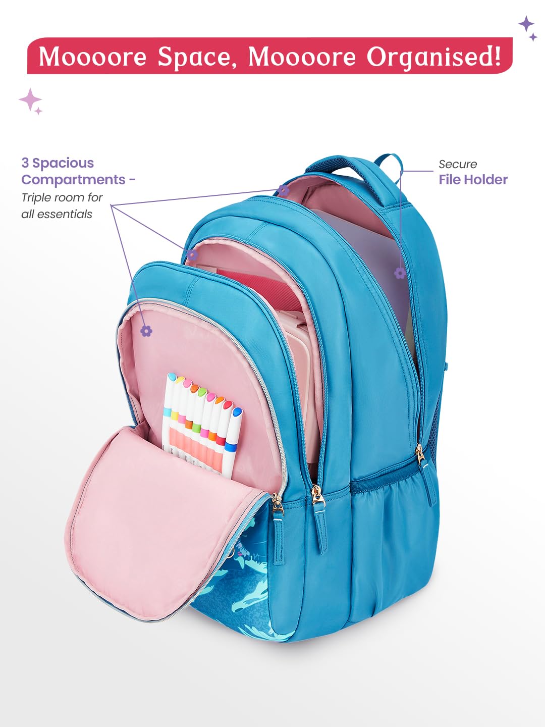 Genie Seabloom Backpack For Girls |19 Inch - 36 L