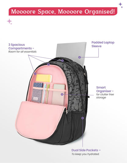 Genie Eleanor Backpack For Girls |19 Inch-40 Litres