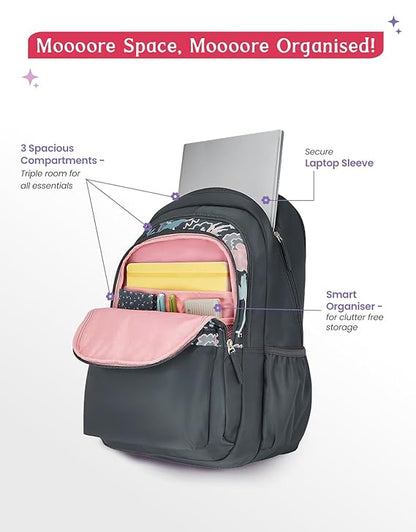 Genie Mirana Backpack For Girls |19 Inch-36 Litres