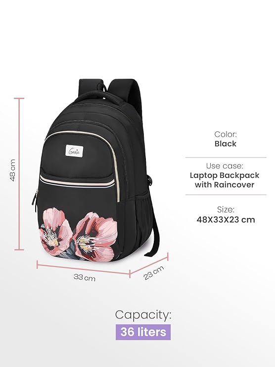 Genie Evepetal Laptop Backpack  For Girls |19 Inch-36 L