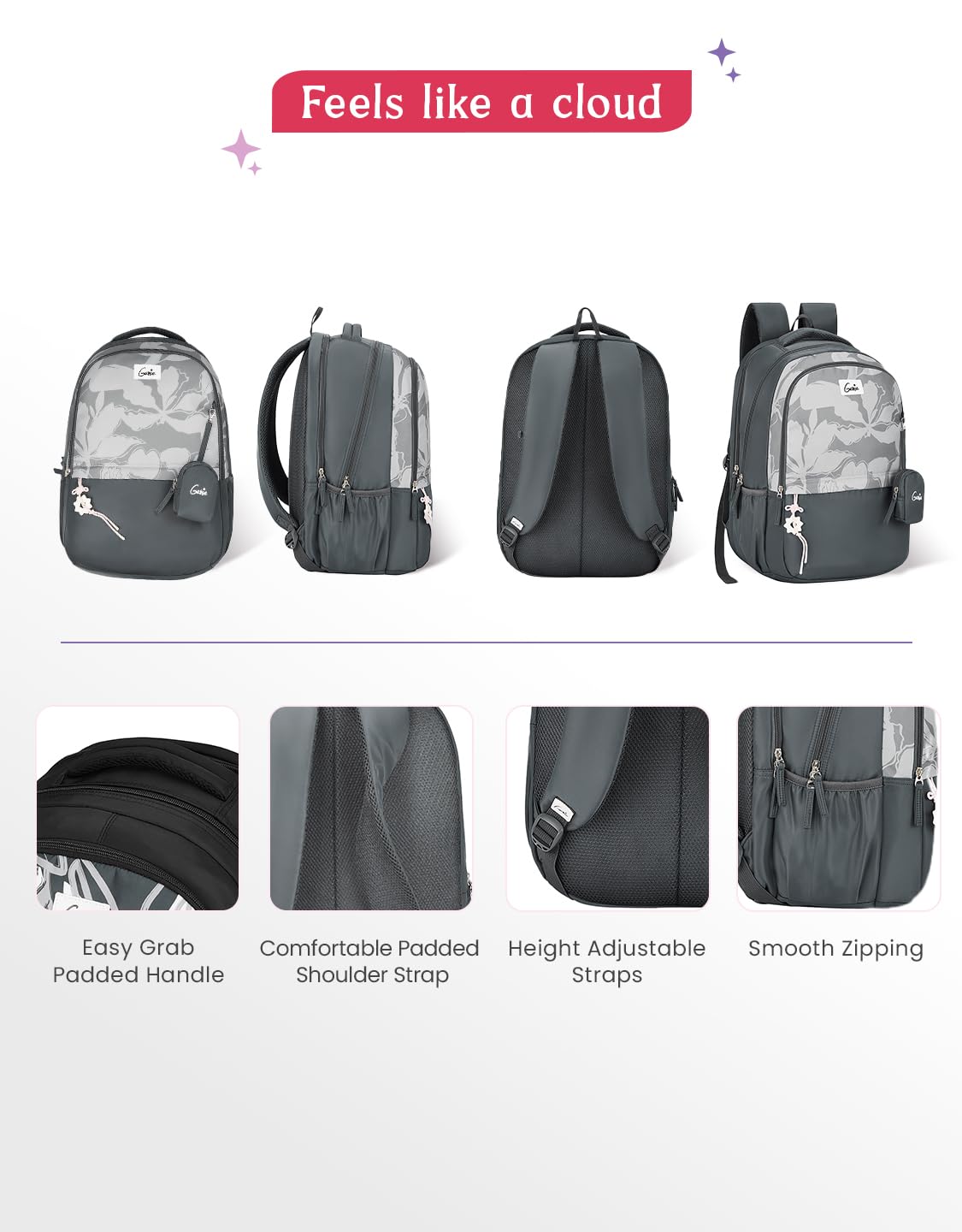 Genie Petone Backpack For Girls |19 Inch-40 Litres