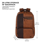 Gear Vintage 4 19"/29L Anti Theft Faux Leather  4 Compartment Laptop Backpack /Casual Backpack College Bag For Men/Women