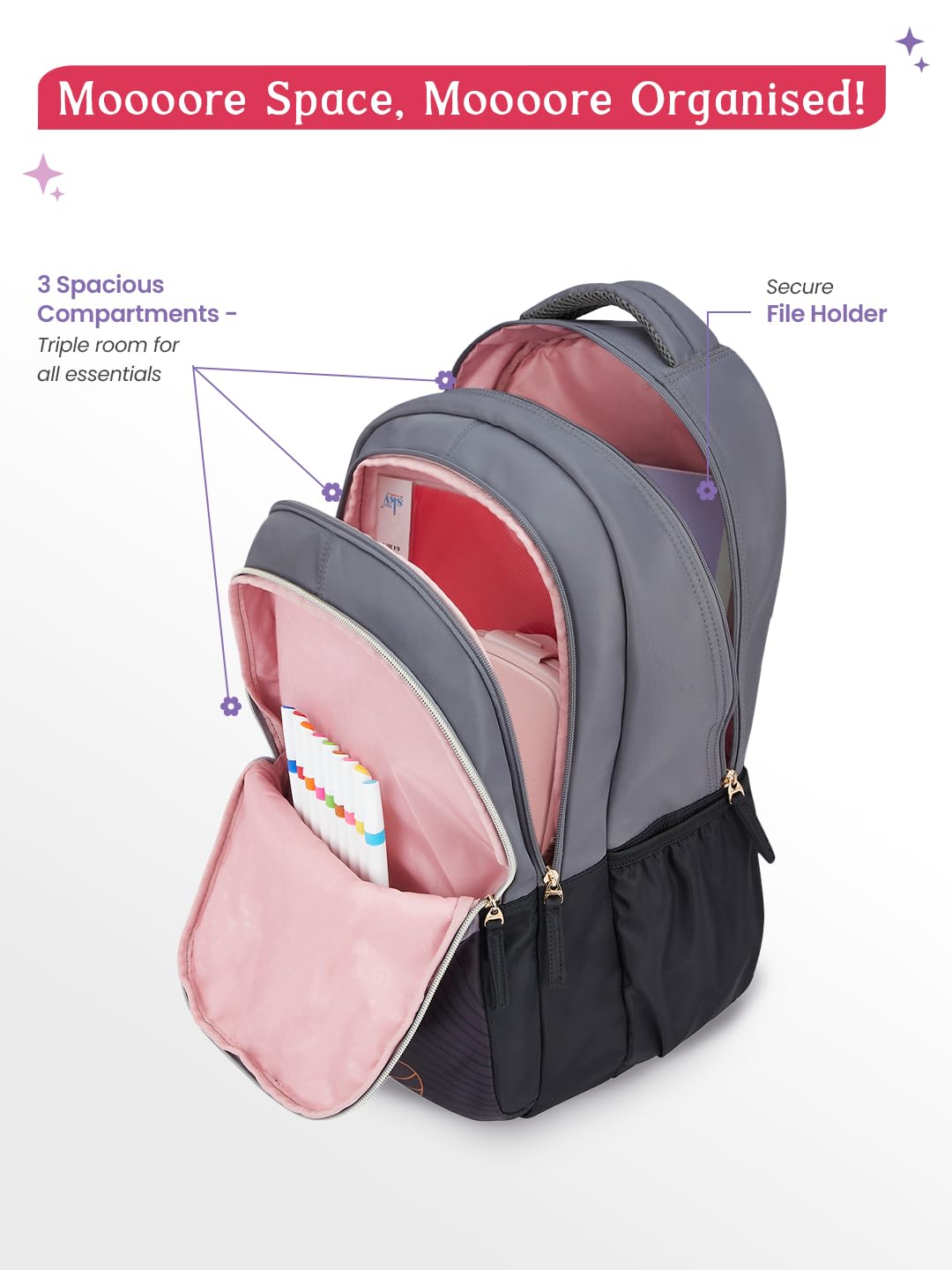 Genie Emberlit  Laptop Backpack  For Girls |19 Inch- 36 L