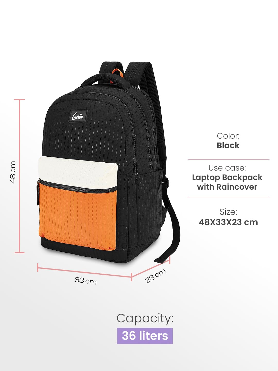 Genie Snuggle  Backpack For Girls |19 Inch-36 Litres