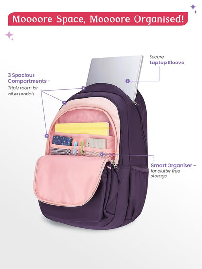 Genie Rosalin Backpack For Girls |19 Inch-36 Litres