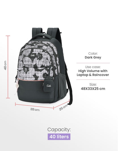 Genie Quilsy Backpack For Girls |19 Inch-40 Litres