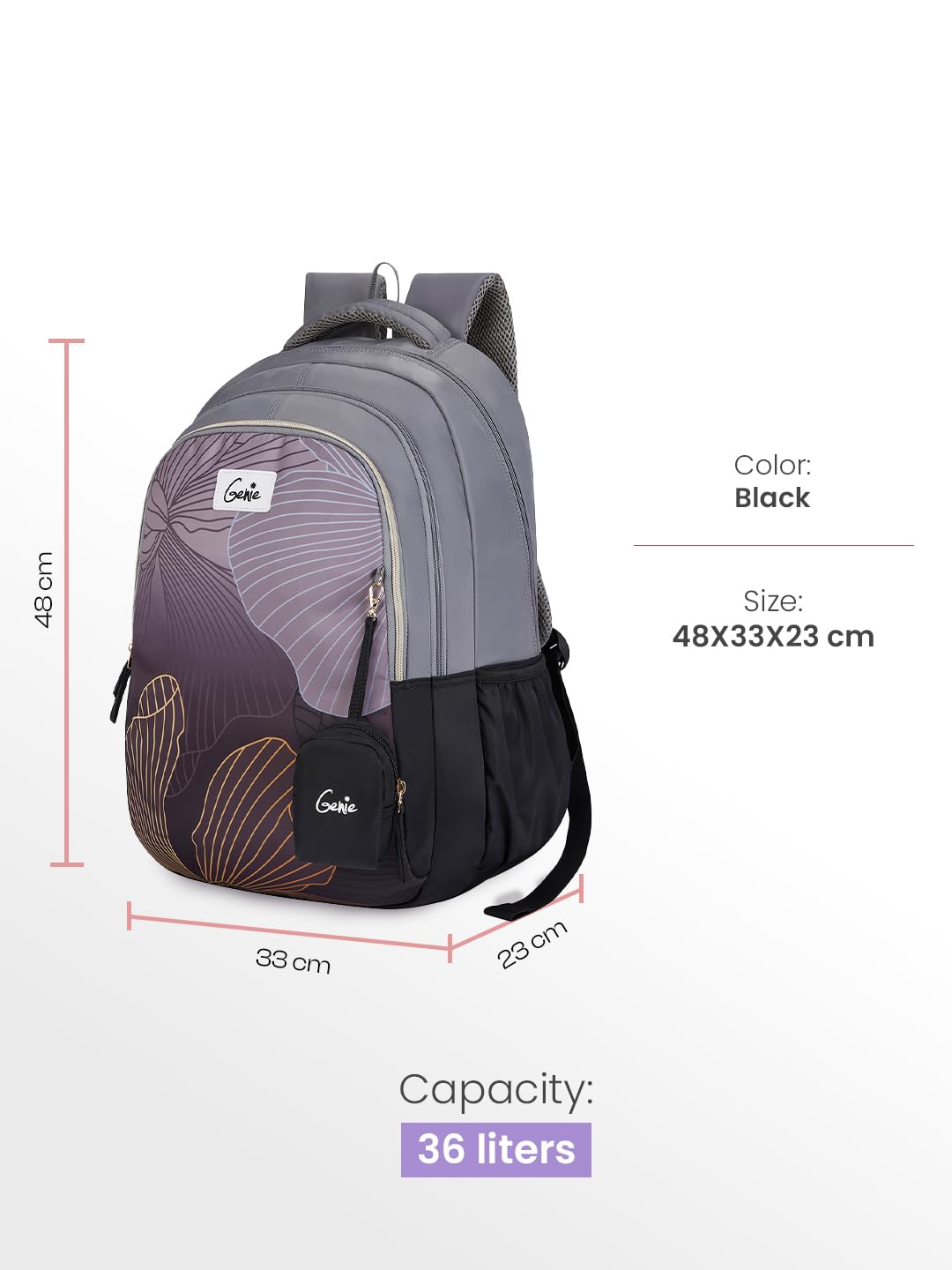 Genie Emberlit  Laptop Backpack  For Girls |19 Inch- 36 L