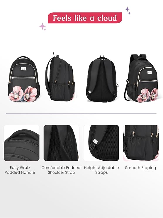 Genie Evepetal Laptop Backpack  For Girls |19 Inch-36 L