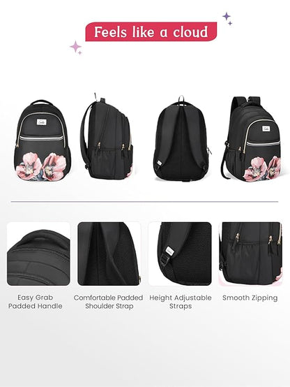 Genie Evepetal Laptop Backpack  For Girls |19 Inch-36 L