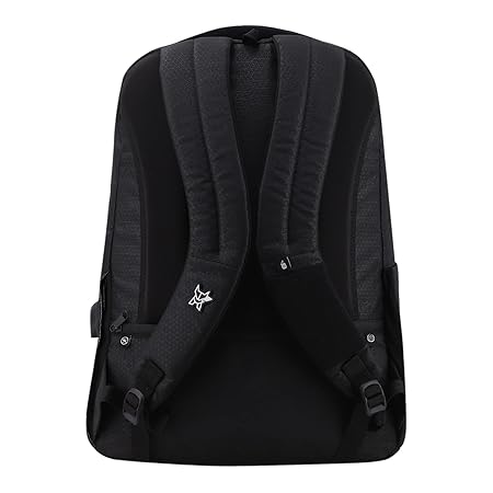 Arctic Fox Alarm Zipper System | Anti-Theft Backpack with USB Charging Port | 15.5 Inch Laptop Bag (Glitch Black-35L)