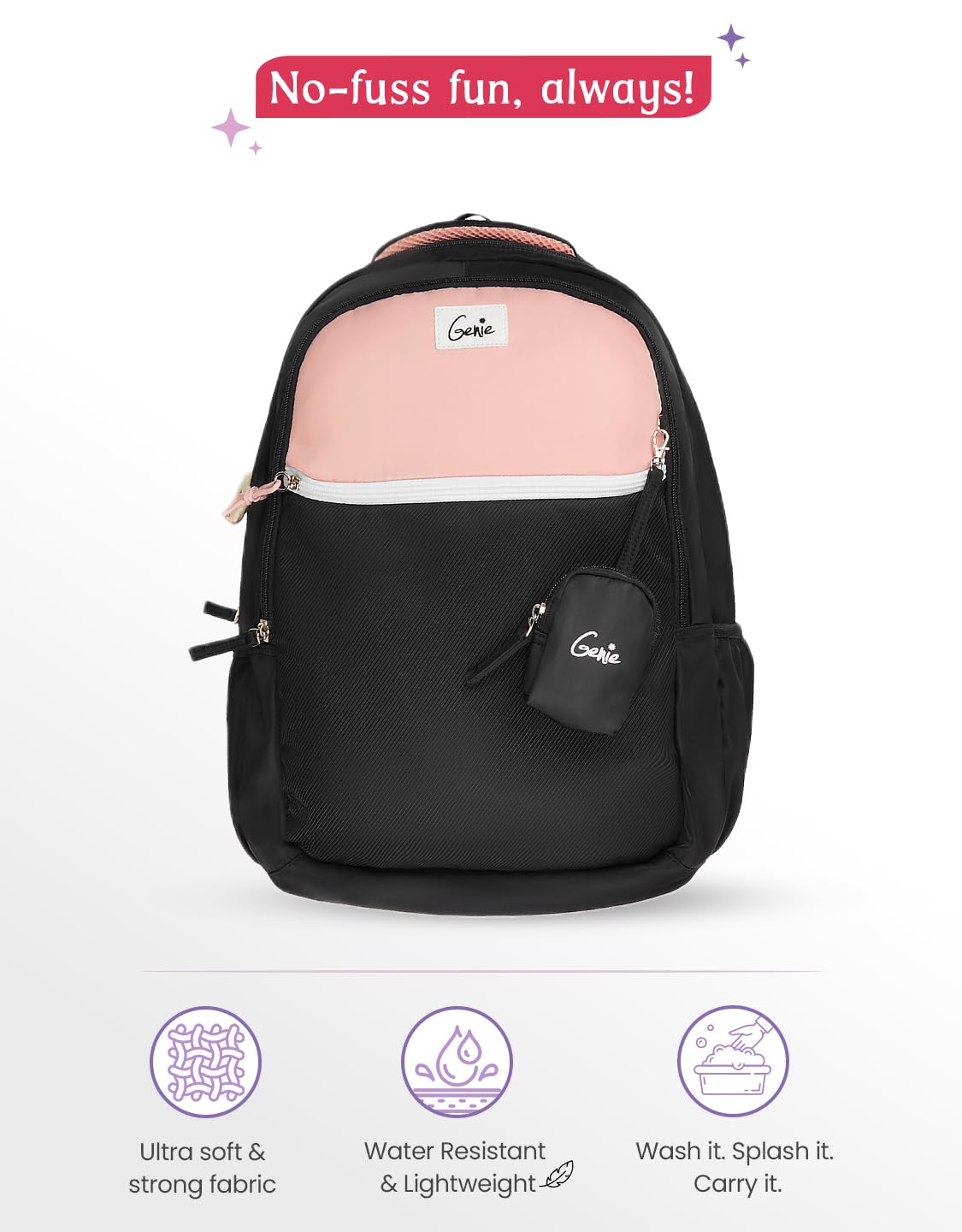 Genie Twist Backpack For Girls |19 Inch-40 Litres